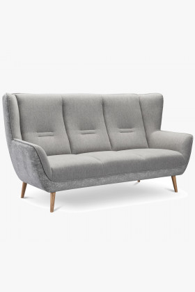 Sofa Dreisitzer skandinavisch mit Eichenbeinen zweifarbig